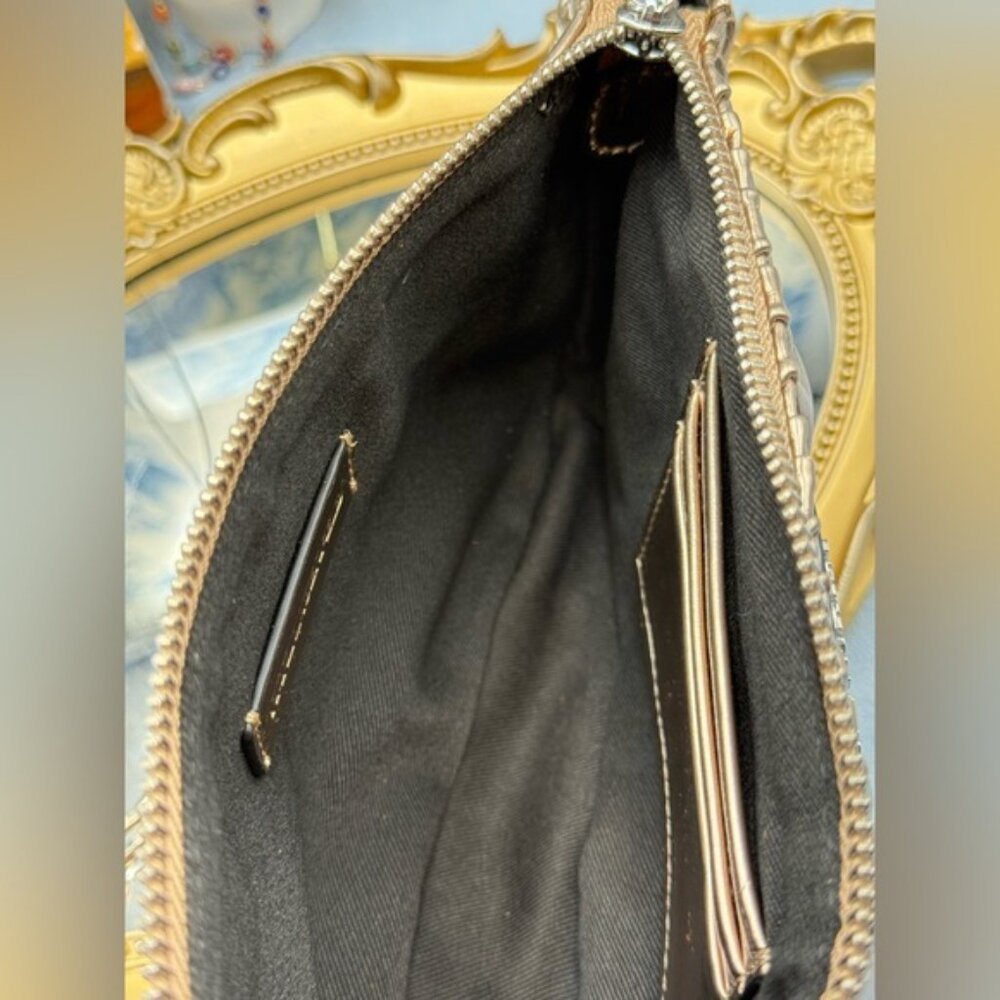 🆕 KARL LAGERFELD PARIS 🧿 NWOT K/Kushion Shoulder Pouch, Champagne Metallic - Picture 16 of 16